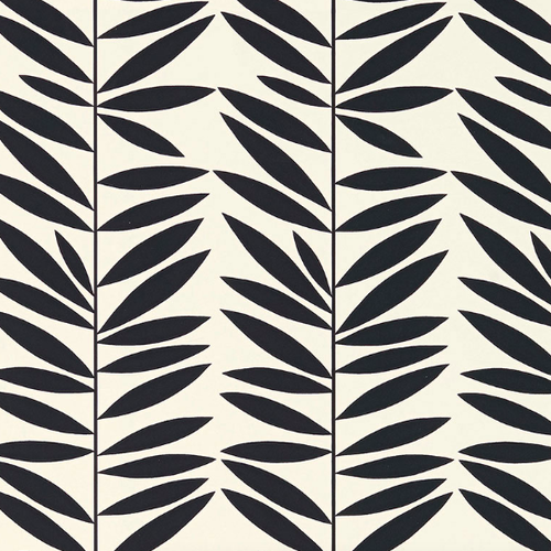 Leaf Stripe, Ebony - Wallpaper Roll